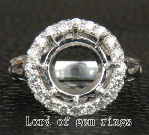Reserved for inetliva Custom Dianond Semi Mount Ring 14K White Gold Setting - Lord of Gem Rings - 1