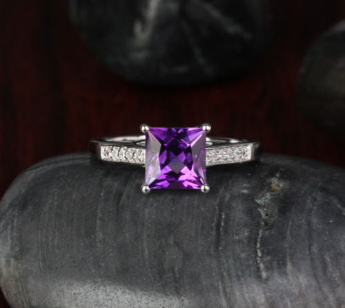 Reserved for Keno, Custom Matching band for Princess Amethyst Engagement Ring - Lord of Gem Rings - 1
