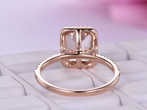 Reserved for shannon Custom Diamond semi-mount Ring 14K Rose Gold Emerald cut 7x9mmmm