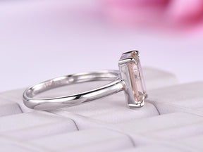 Reserved for AAA  14K White Gold Semi Mount Ring Emerald Cut 4x6mm