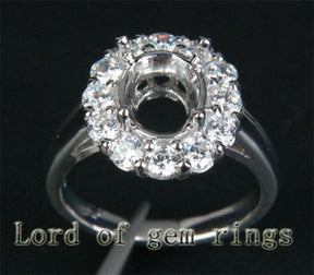 VS Diamond Engagement Semi Mount Ring 14K White Gold Setting Oval 7x9mm - Lord of Gem Rings - 2