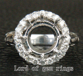 Reserved for inetliva Custom Dianond Semi Mount Ring 14K White Gold Setting - Lord of Gem Rings - 3