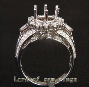 Unique 8mm Round Cut 14K White Gold 1.05CT Diamond Semi Mount Ring Setting 6.34g - Lord of Gem Rings - 2