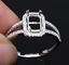 Reserved for lancool2128, Custom Two Tone Gold Diamond Semi Mount for 9x12mm Emerald cut - Lord of Gem Rings - 2