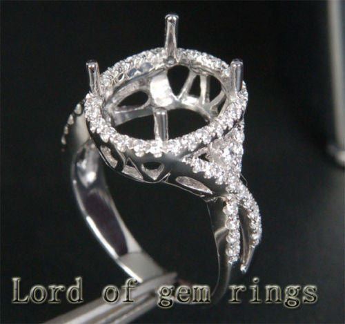 Reserved for  gloriagambale978,Cusot made semi mountt for 11.6 X 8.44 mm oval - Lord of Gem Rings - 2