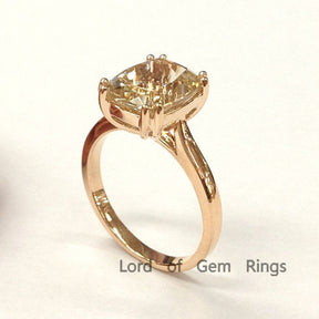 Cushion Morganite Engagement Ring 14K Rose Gold 9x11mm - Lord of Gem Rings - 2