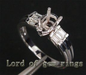 VS Diamond Engagement Semi Mount Ring 14K White Gold Setting Pear 6x8mm - Lord of Gem Rings - 2