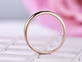 2mm Wedding Ring with Gemstone 14K Gold