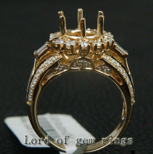 VS Diamond Engagement Semi Mount Ring 14K Yellow Gold Setting Round 8mm - Lord of Gem Rings - 3