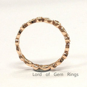 Reserved for bassrabbits4u Moissanite Wedding Band Eternity Ring 14K Rose Gold - Lord of Gem Rings - 3