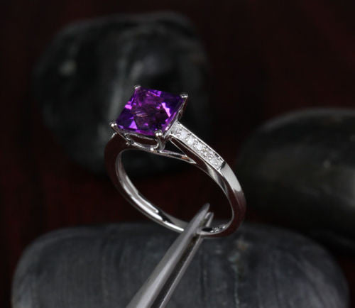 Reserved for Keno, Custom Matching band for Princess Amethyst Engagement Ring - Lord of Gem Rings - 3