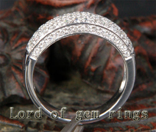 Diamond Wedding Band Half Eternity Anniversary Ring 14K White Gold 1.21ctw Gorgeous - Lord of Gem Rings - 3