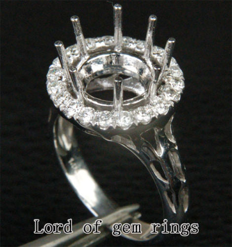 Reserved for inetliva Custom Dianond Semi Mount Ring 14K White Gold Setting - Lord of Gem Rings - 4