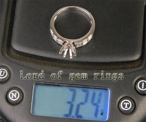 Reserved for greyhoundlady99,Custom Diamond Engagement Semi Mount Ring 14K White Gold - Lord of Gem Rings - 3