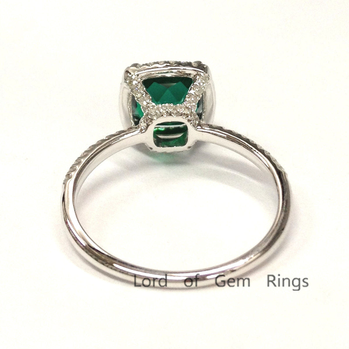 Reserved for Neil, exchange, Cushion Emerald Engagement Ring - Lord of Gem Rings - 3