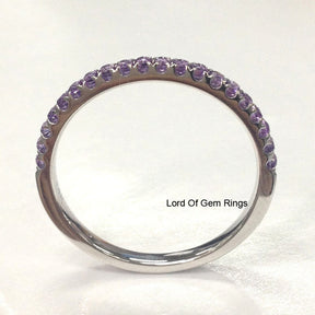 Reserved for chrisdaniel23  Purple Amethyst Wedding Ring 14K Rose Gold - Lord of Gem Rings - 3