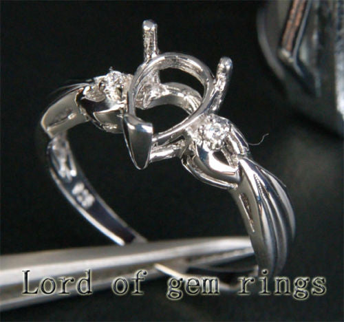 Reserved for dlb08157, Custom Diamond Engagement Semi Mount Ring for Pear - Lord of Gem Rings - 3