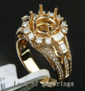 VS Diamond Engagement Semi Mount Ring 14K Yellow Gold Setting Round 8mm - Lord of Gem Rings - 4