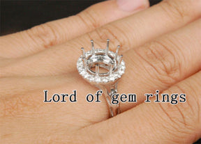 Reserved for inetliva Custom Dianond Semi Mount Ring 14K White Gold Setting - Lord of Gem Rings - 5