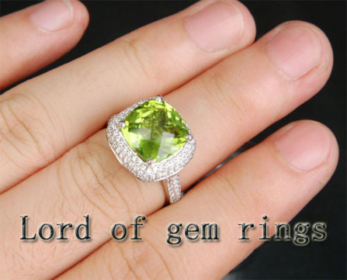 Reserved for da1948mi,Cushion Peridot Ring,size 6.5 - Lord of Gem Rings - 4