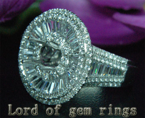 VS/G Diamond Engagement Semi Mount Ring 14K White Gold Setting Round 6.5mm 5.29CT HEAVY 12.28g - Lord of Gem Rings - 4