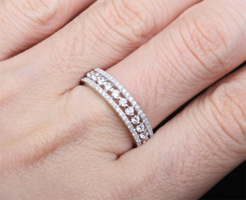 Reserved for Laura, Refurbish, Brilliant diamond wedding ring 14k white gold - Lord of Gem Rings - 4