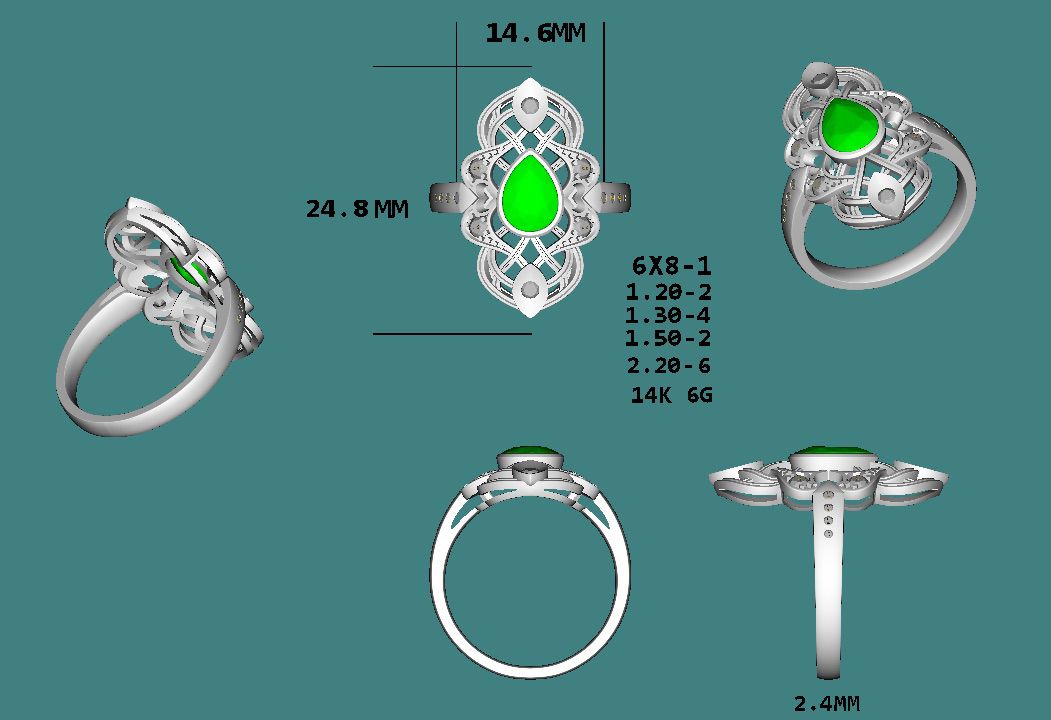 Reserved for Inessa - Vintage Ring Alexandrite  Ring Moissanite Wedding Band 14K Gold