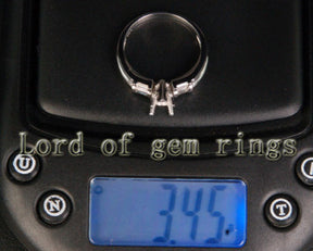 VS Diamond Engagement Semi Mount Ring 14K White Gold Setting Pear 6x8mm - Lord of Gem Rings - 5