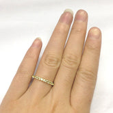 Peridot Wedding Band Half Eternity Anniversary Ring 14K Yellow Gold 2mm Round - Lord of Gem Rings - 5