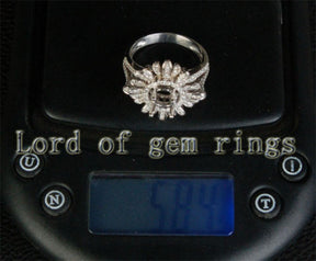 Unique Flower 6mm Round Cut 14K White Gold .68CT Diamond Engagement Semi Mount Setting - Lord of Gem Rings - 5