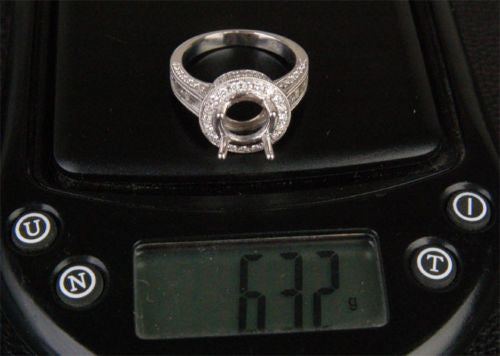 VS Diamond Engagement Semi Mount Ring 14K White Gold Setting Round 8-9mm - Lord of Gem Rings - 6