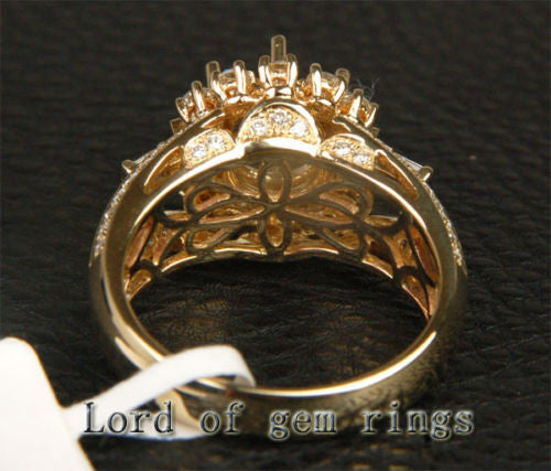 VS Diamond Engagement Semi Mount Ring 14K Yellow Gold Setting Round 8mm - Lord of Gem Rings - 6