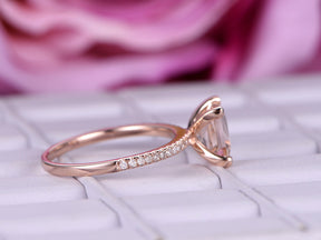 Princess Morganite Diamond Engagement Ring
