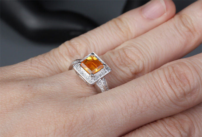 Reserved for Emma Custom matching band for Citrine Engagement Ring