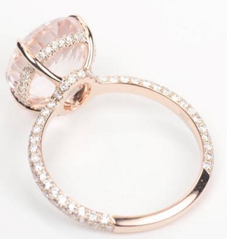 Reserved for AAA  Oval Morganite Engagement Ring 14K Rose Gold