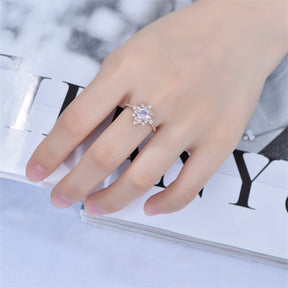Round Moonstone Vintage Bezel-Set Diamond Halo Engagement Ring