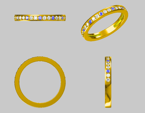 Reserved for Becky Custom Moissanite Sapphire Wedding Ring 14K White Gold - Lord of Gem Rings - 1