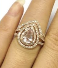 Reserved for lubricationequip Custom  Matching band for Pear Morganite Engagement Ring