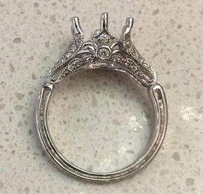Reserved for Charmaine Custom Diamond Engagement Semi Mount ring 14K White Gold