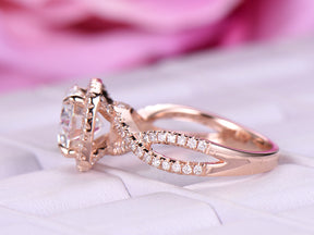 Reserved for JP 1st payment  Matching band for 7.5mm Round FB Moissanie Ring 14K Rose Gold