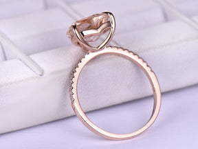 Reserved for Gina Heart Morganite Engagement Ring 14K Rose Gold 9mm