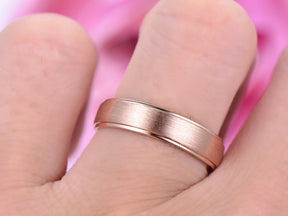 Reserved for Luke: Satin Finish Men's Wedding Ring Plain 18K Rose Gold