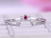 Reserved for AAA Graduated Round Ruby Tiara Wedding Ring 14K  Gold