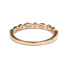 Amethyst/Diamond Wedding Band Half Eternity Anniversary Ring 14K Rose Gold, Art Deco Antique - Lord of Gem Rings - 3