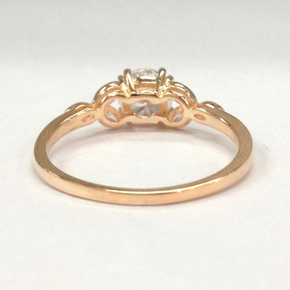 Reserved for AAA-Engagement Semi Mount Ring Marquise Diamond  14K Rose Gold 6.5mm Round