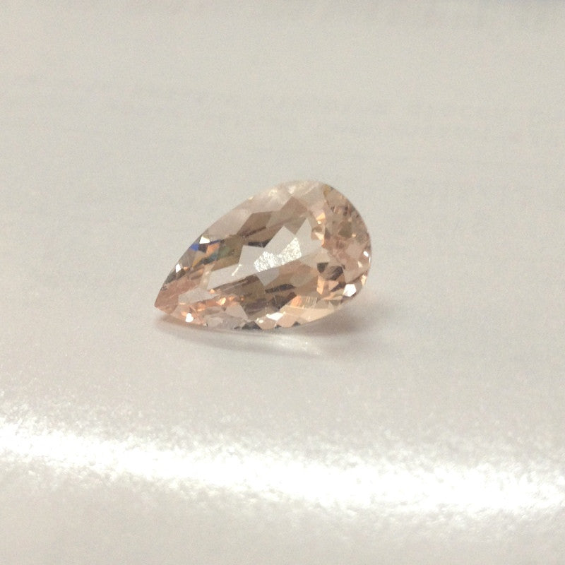 Reserved for Faye  Peach Pear Morganite Engagement Ring 14K Rose Gold 8x12mm