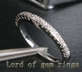 Diamond Wedding Band Half Eternity Anniversary Ring 14K White Gold - Lord of Gem Rings - 1