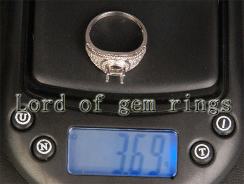 Unique 6.5mm Round Cut .25CT Diamonds 14K White Gold Semi Mount Engagement Ring - Lord of Gem Rings - 2