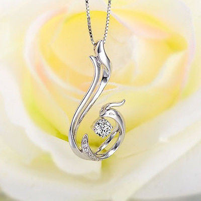 Unique Phoenix Design Diamond Pendant Necklace in 9K/18K Rose Gold White Gold - Lord of Gem Rings - 5