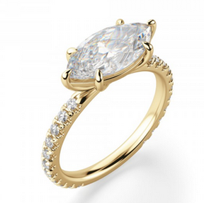 Reserved for Kennya Marquise Morganite Engament Ring 10k Yellow Gold
